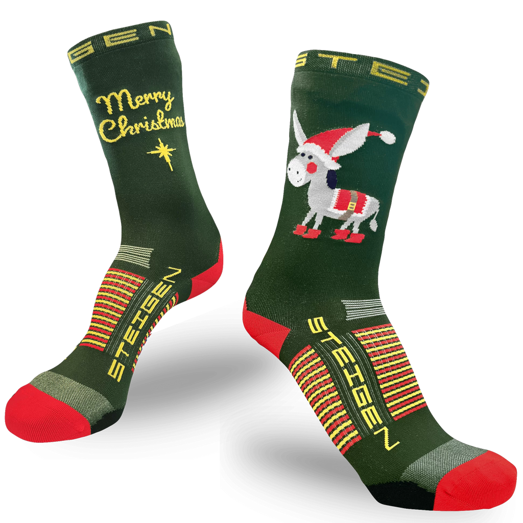 Christmas Donkey Running Socks 3/4 length