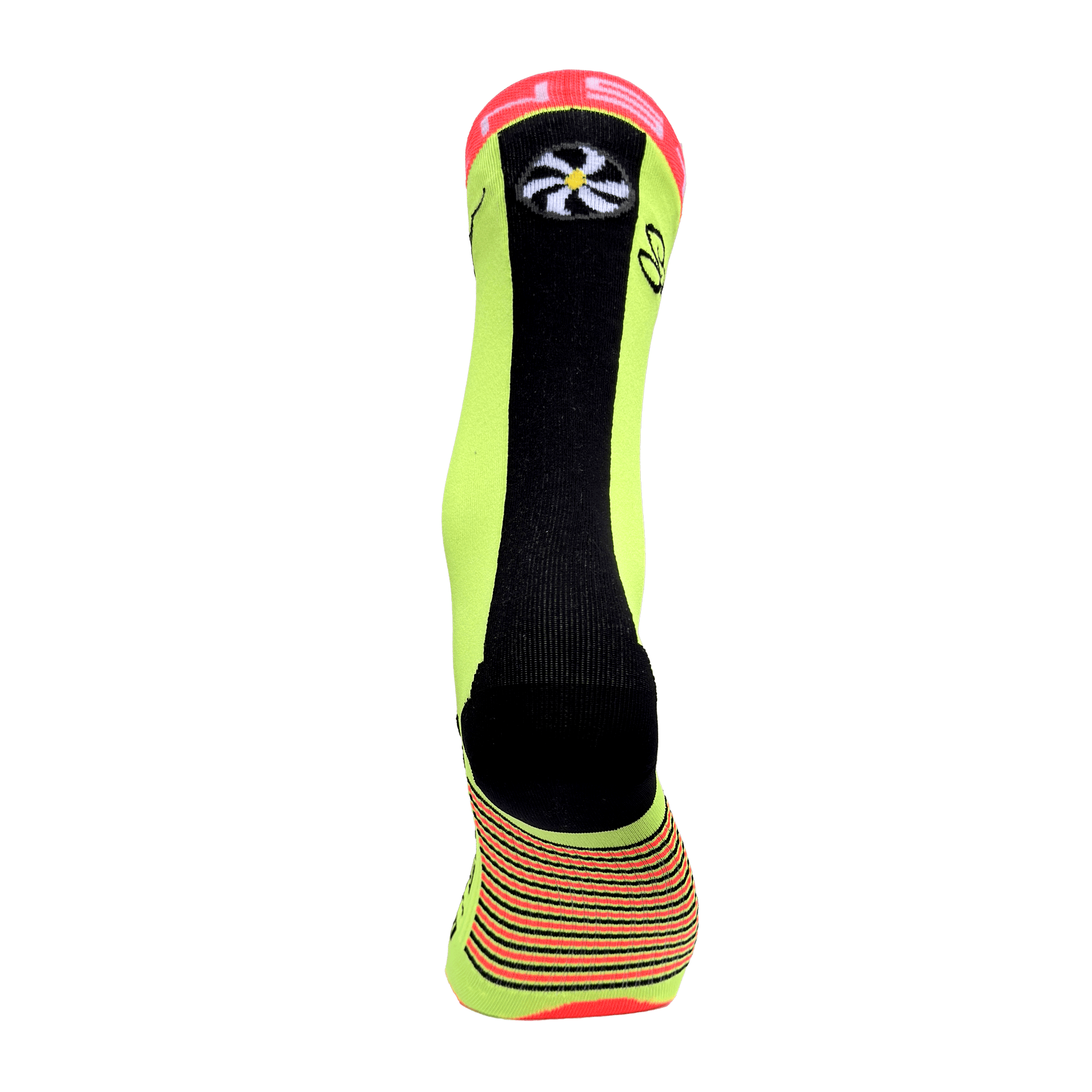 Fluro Yellow Running Socks ¾ Length