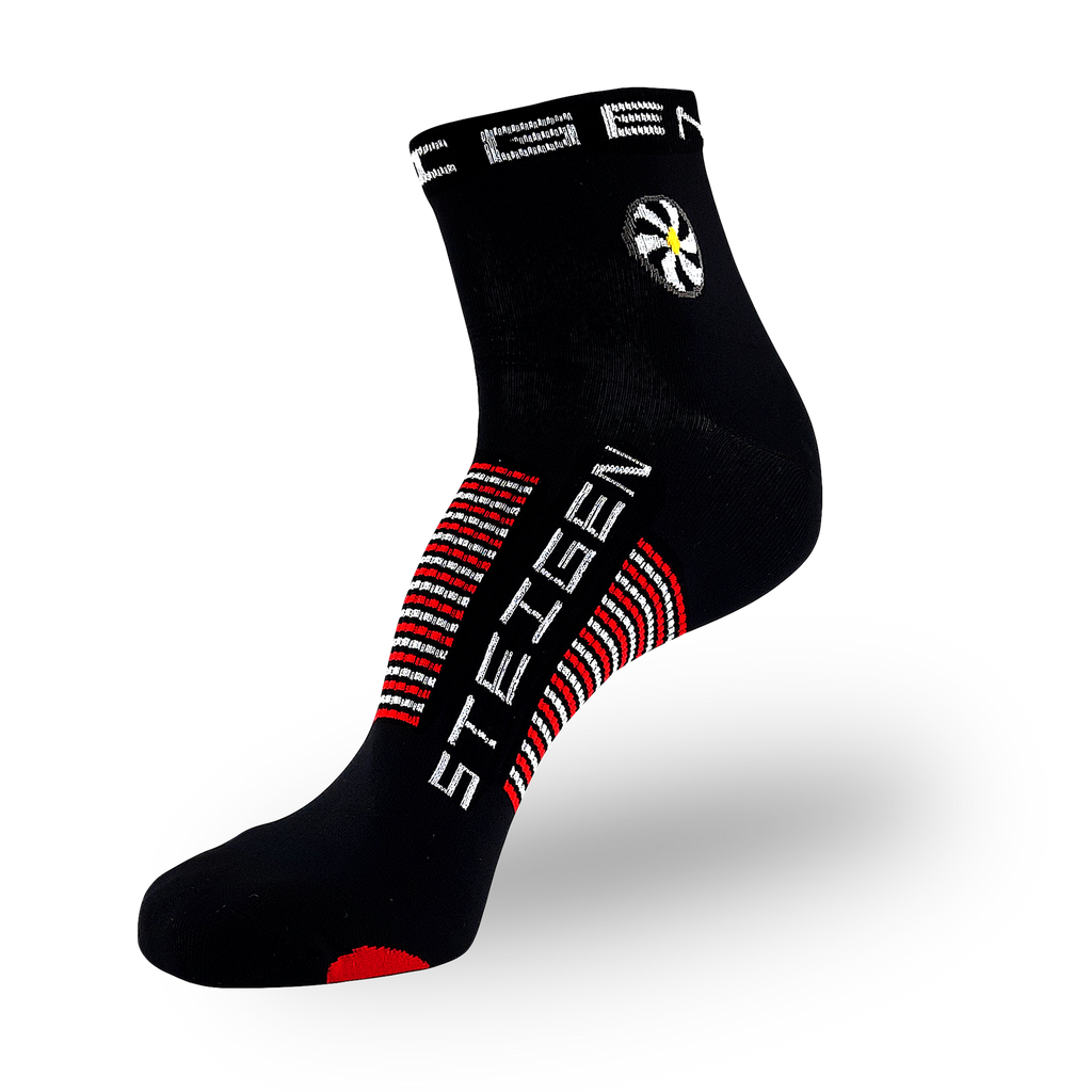 Big Foot (Size 12+ Only) Black Running Socks ¼ Length