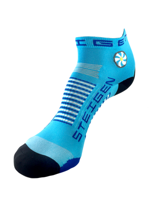 Breezy Blue Running Socks ¼ Length
