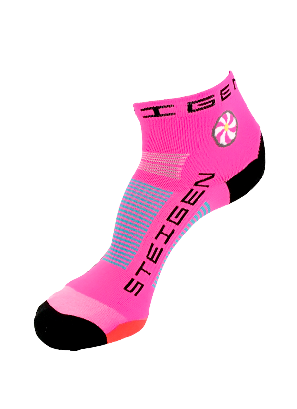 Fluro Pink Running Socks ¼ Length