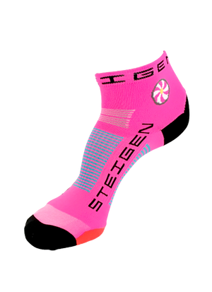 Fluro Pink Running Socks ¼ Length