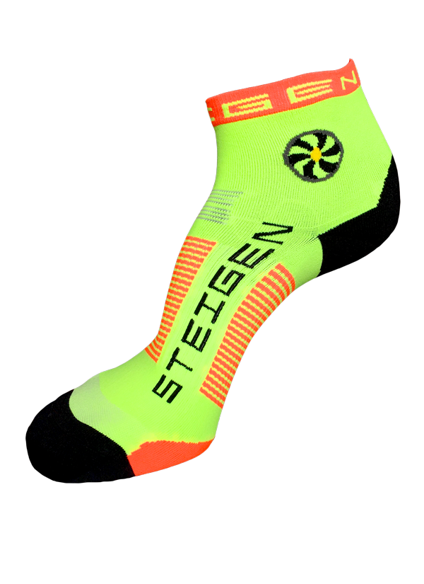 Fluro Yellow Running Socks ¼ Length