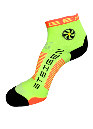 Fluro Yellow Running Socks ¼ Length