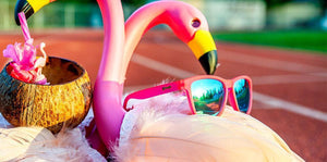 Goodr OG sunglasses- Flamingos on a Booze Cruise