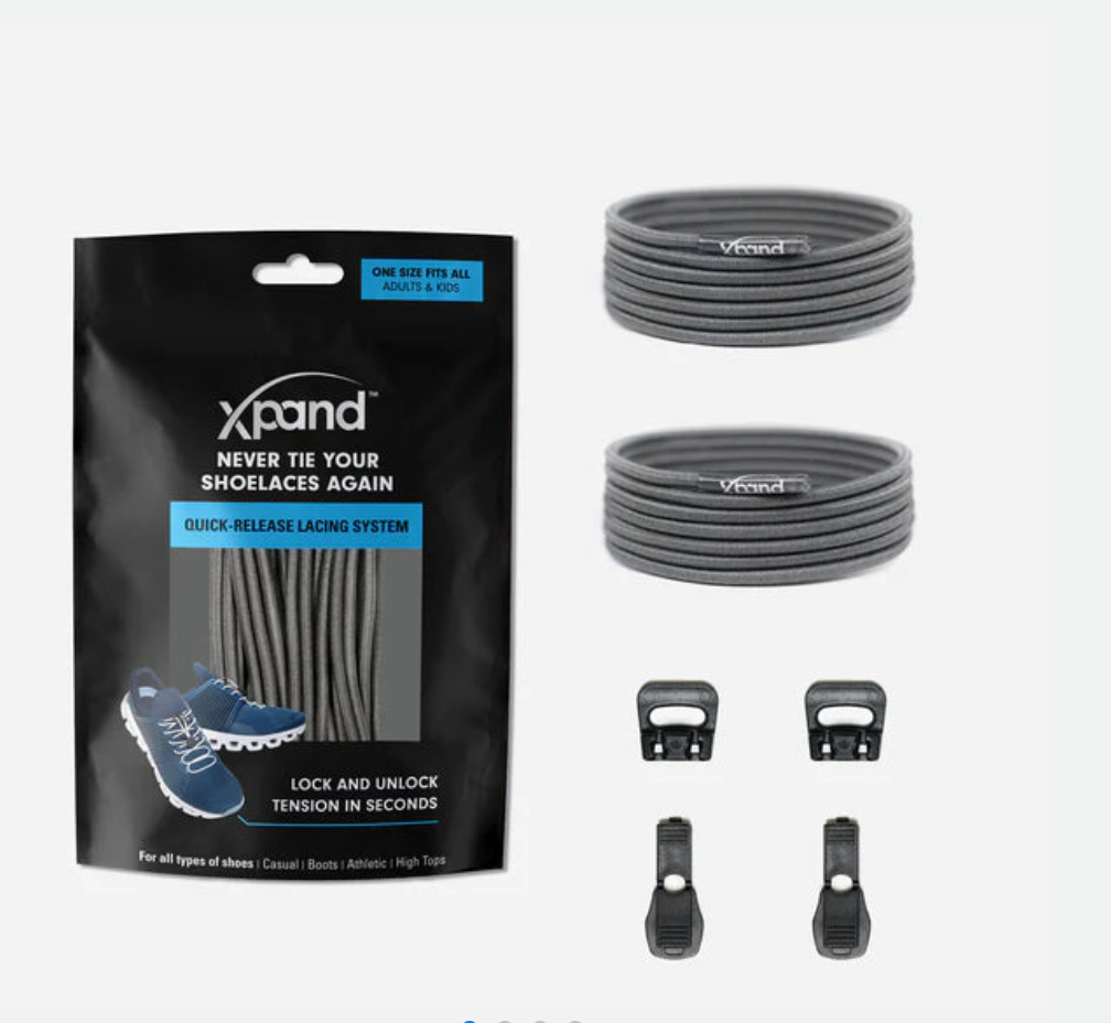 Xpand Laces Quick Release Solid Grey Oxford NZ