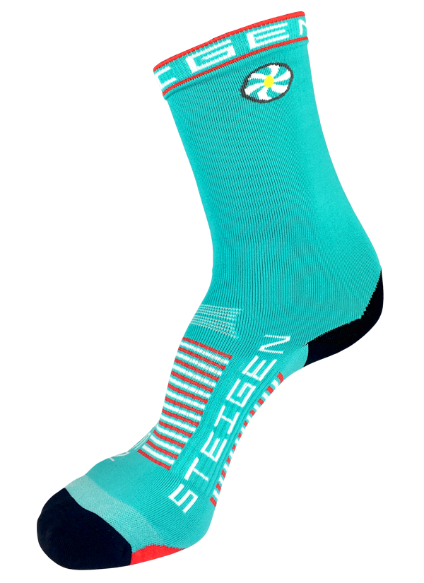 Aqua Blue Running Socks ¾ Length